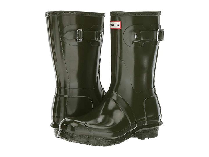 Hunter Original Short Gloss Rain Boots (dark Olive) Women's Rain Boots