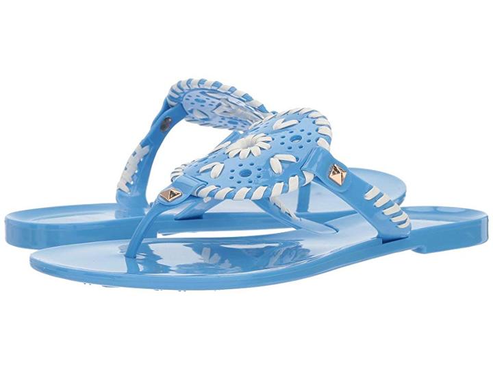 Jack Rogers Miss Georgica Jelly (toddler/little Kid/big Kid) (french Blue/white) Women's Sandals