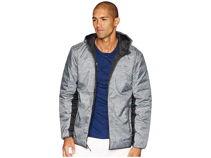 Columbia Lake 22tm Reversible Hooded Jacket (columbia Grey Heather Print/shark) Men's Coat