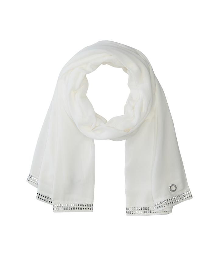 Calvin Klein Studded Border Chiffon Wrap (eggshell) Scarves