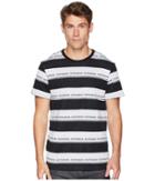 Huf Worldwide Stripe Short Sleeve Knit (black) Men's Clothing