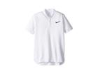 Nike Kids Court Advantage Tennis Polo (little Kids/big Kids) (white/black) Boy's Clothing