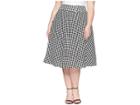 Unique Vintage Plus Size Vivien Swing Skirt (black/white Houndstooth) Women's Skirt