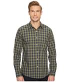 Dockers Premium Laundered Fitted Long Sleeve Shirt (deep Lichen Green Plaid) Men's Clothing