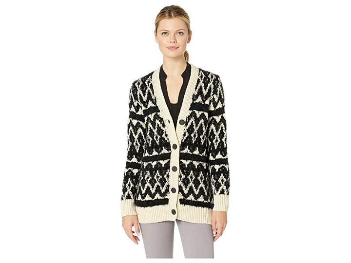 Lucky Brand Diamond Fair Isle Cardigan Sweater (natural Multi) Women's Sweater