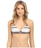 Mara Hoffman Lace Front Bralette (pinwheel Stone) Women's Swimwear