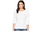 Lilla P 3/4 Sleeve Boat Neck (white) Women's Clothing