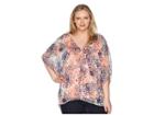 Nydj Plus Size Plus Size Chiffon Caftan Popover (stargazer Desert Flower) Women's Clothing