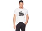 Lacoste Sport Short Sleeve Tech Jersey T-shirt W/ Large Croc Print (white/black/silver Chine) Men's T Shirt