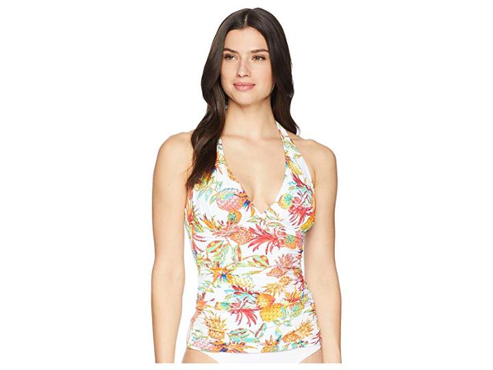 Bleu Rod Beattie Halter Tankini W/ Molded Cup (white) Women's Swimwear