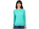 U.s. Polo Assn. Polka Dot Crew Neck Sweater (peacock Green Combo) Women's Sweater