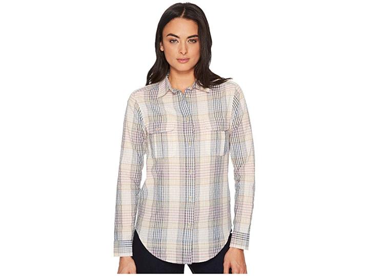 Filson Conway Shirt (cream/navy Orchard) Women's Clothing