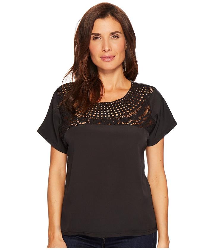 Roper 1595 Short Sleeve Top (black) Women's Clothing