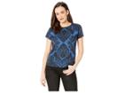 Lucky Brand Print Tee (blue Multi) Women's T Shirt