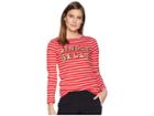 Joules Harbour Printed Jersey Top (red Jingle Belle) Women's Clothing