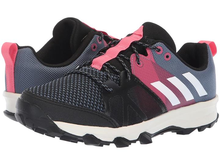 Adidas Kids Kanadia 8.1 (little Kid/big Kid) (raw Steel/off-white/real Pink) Kid's Shoes