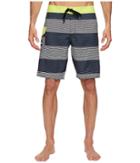 Rvca Civil Stripe Trunk (blue Slate) Men's Swimwear