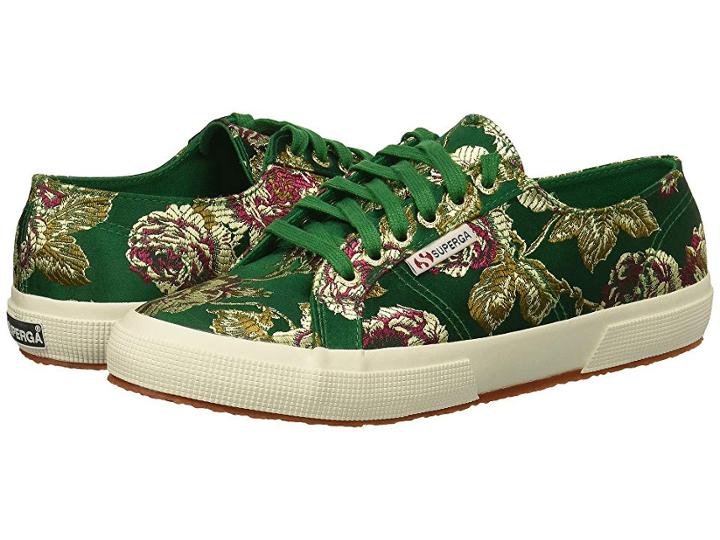 Superga 2750 Satinjaquardw (emerald) Women's Lace Up Casual Shoes