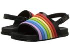 Mini Melissa Mini Beach Slide Sandal Rainbow (toddler/little Kid) (black Colorful) Girl's Shoes