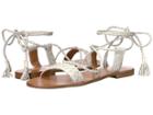 Frye Ruth Whipstitch Ankle (white Suede/smooth Full Grain) Women's Sandals