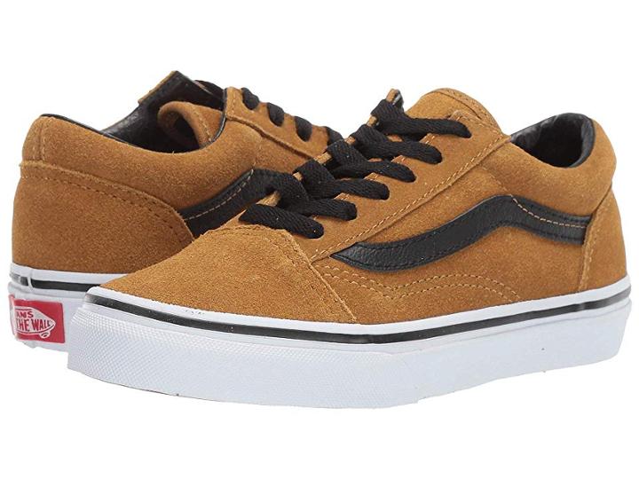 Vans Kids Old Skool (little Kid/big Kid) ((suede) Cumin/black) Boys Shoes