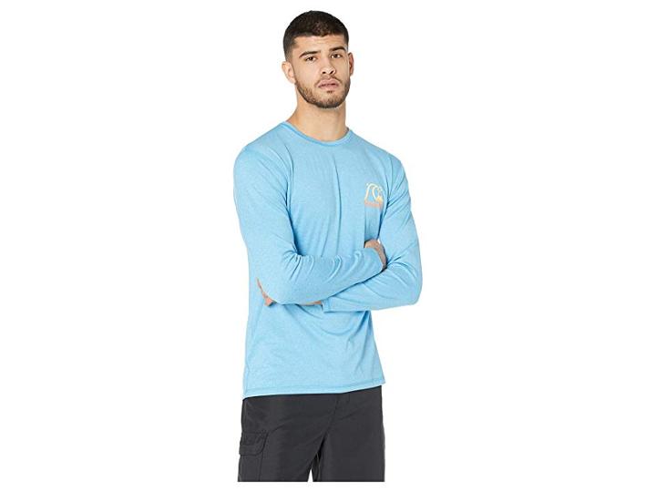 Quiksilver Heritage Surf Long Sleeve Tee (malibu Heather) Men's Long Sleeve Pullover