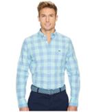 Vineyard Vines Hideaway Check Slim Tucker Shirt (dockside Blue) Men's Clothing