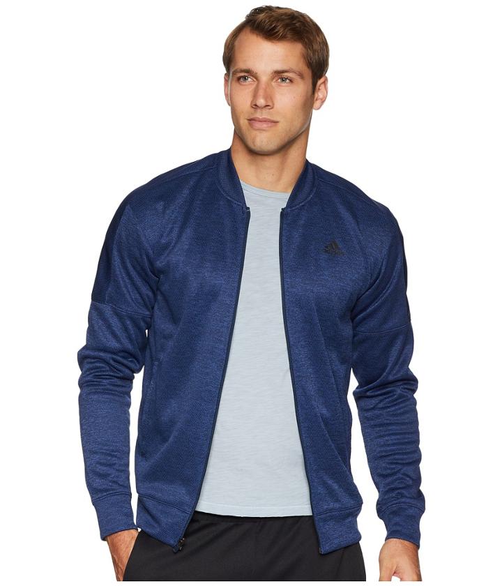 Adidas Team Issue Fleece Bomber (collegiate Navy Melange) Men's Coat