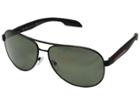Prada Linea Rossa 0ps 53ps (black Rubber/polarized Green) Fashion Sunglasses