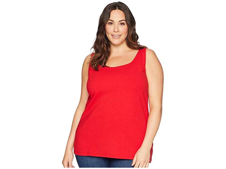 Nic+zoe Plus Size Perfect Scoop (red Sangria) Women's Clothing