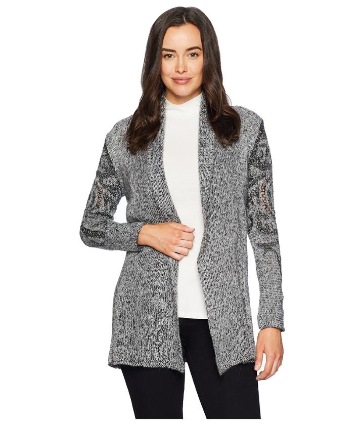 Mavi Jeans Open Front Textured Cardigan (grey Melange) Women's Sweater