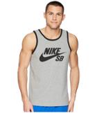 Nike Sb Sb Tank Top Ringer (dark Grey Heather/black) Men's Sleeveless
