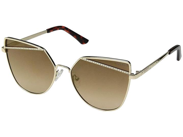 Guess Gf6074 (gold/brown Mirror) Fashion Sunglasses