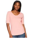 Royal Robbins Merinolux V-neck Tee (strawberry Ice) Women's T Shirt