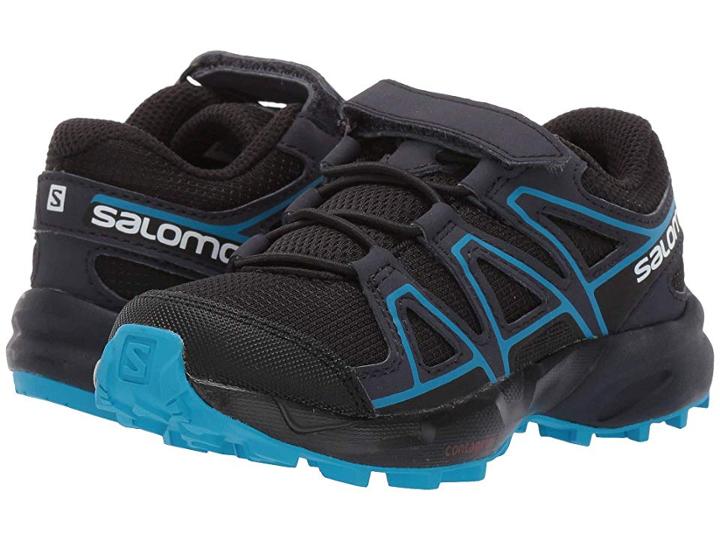 Salomon Kids Speedcross Bungee (toddler/little Kid) (black/graphite/hawaiian Surf) Kids Shoes