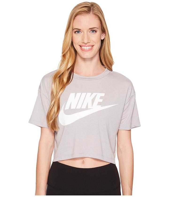 Nike Sportswear Essential Crop Top (atmosphere Grey/atmosphere Grey/white) Women's T Shirt