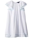 Polo Ralph Lauren Kids Cotton Flutter-sleeve Dress (big Kids) (white) Girl's Dress