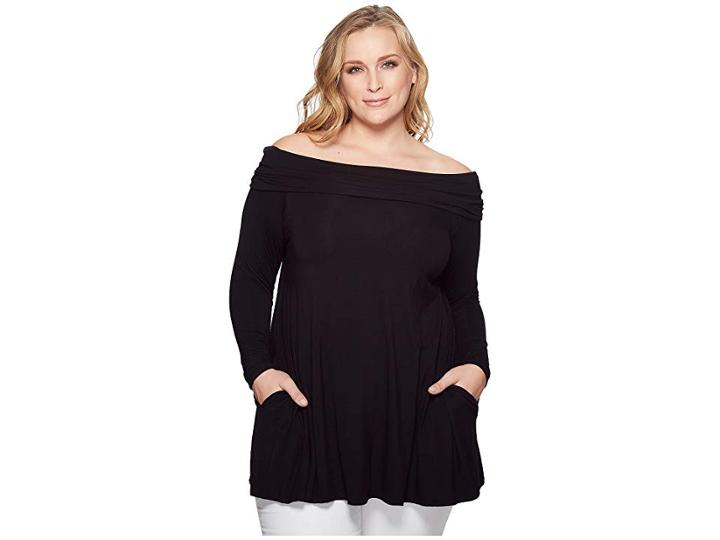 Kari Lyn Plus Size Layla Top (black) Women's Clothing