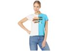 Juicy Couture Juicy Spliced Sunshine Graphic Tee (white/poolside) Women's Clothing