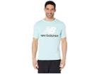 New Balance Essentials Stacked Logo Tee (light Reef) Men's Clothing