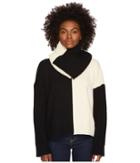 Sportmax Califfo Removable Infinity Neck Bias Block Sweater (black/white) Women's Sweater