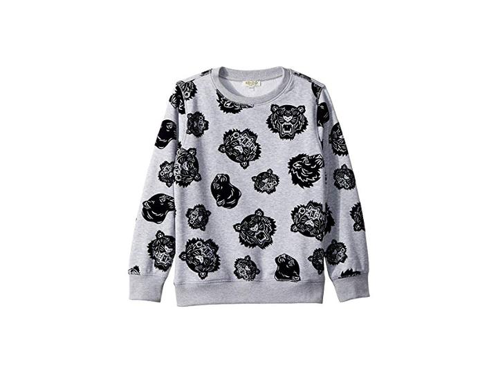 Kenzo Kids All Over Printed Sweater (big Kids) (marl Grey) Boy's Sweater