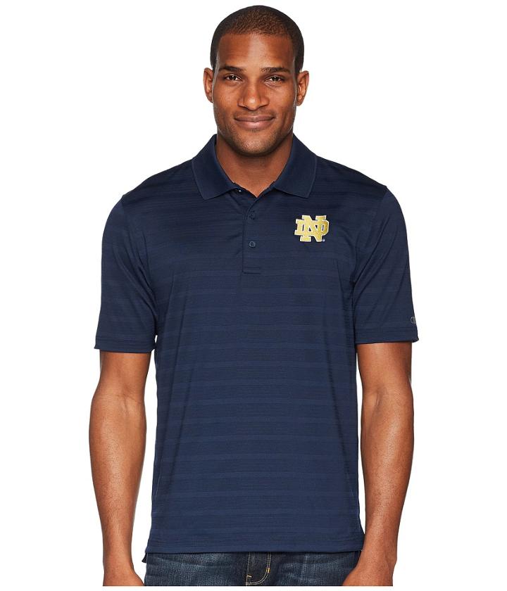 Champion College Notre Dame Fighting Irish Textured Solid Polo (navy) Men's Short Sleeve Pullover