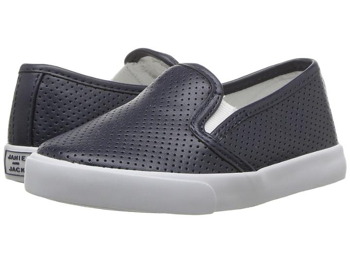 Janie And Jack Perforated Slip-on Shoe (toddler/little Kid/big Kid) (connor Navy) Boys Shoes
