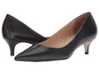 Massimo Matteo Pointy Toe Kitten Heel (black Leather) Women's 1-2 Inch Heel Shoes