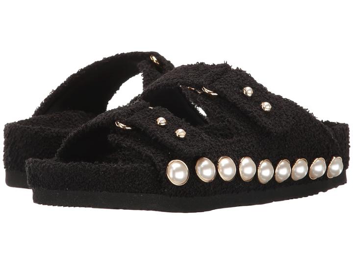 Suecomma Bonnie Jewel Ornament Cotton Slide Sandal (black) Women's Sandals