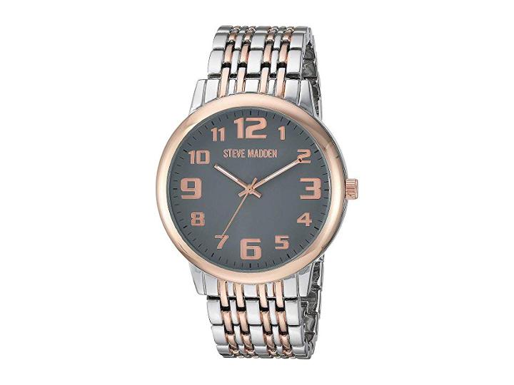 Steve Madden Analog Dial Men Alloy Band Watch Smw197 (rose Gold) Watches