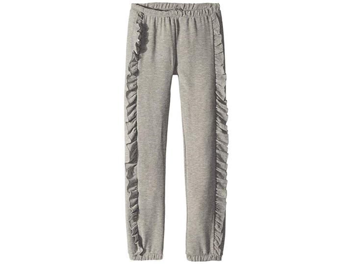 Chaser Kids Super Soft Side Ruffle Joggers (little Kids/big Kids) (heather Grey) Girl's Casual Pants