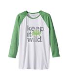 Columbia Kids Outdoor Elements 3/4 Sleeve Shirt (little Kids/big Kids) (fuse Green Heather/white) Boy's T Shirt