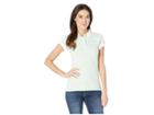 U.s. Polo Assn. Striped Jersey Polo (summer Green) Women's Short Sleeve Pullover